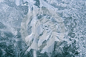 Frostwork on the window with nice colors