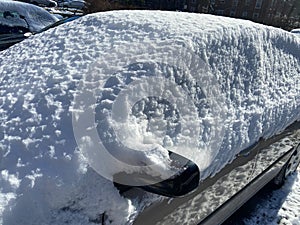 Frosty Car in January in Winter