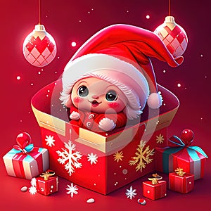 Frosty Flourish: Glistening Christmas Gifts and Decorations AI Generative By Christmas ai