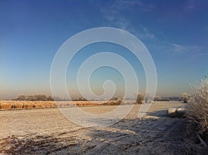 Frosty landscape in North Yorkshire, England, United Kingdom