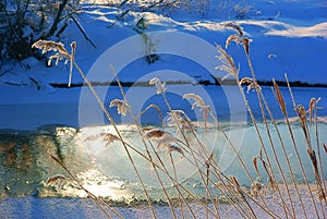 Frosty morning, Kudma river Russia