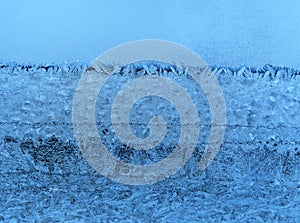 Frosty natural pattern on glass