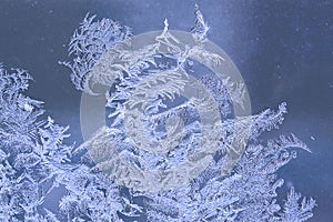 A frosty pattern on glass