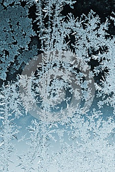 Frosty pattern on window glass