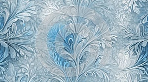 Frosty patterns on glass, winter background texture