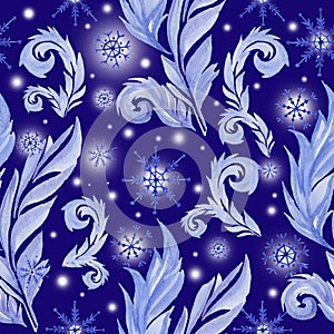 Frosty snowflake patterns wallpaper winter