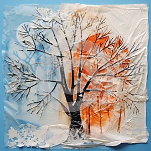 Frosty Tree Printmaking With Natural Materials