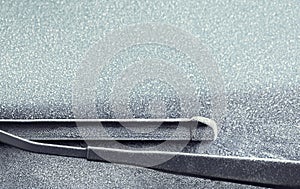 Frosty windscreen and wipers