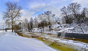 Frosty winter day in the suburbs of St. Petersburg