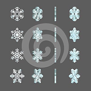 Frosty winter festive snowflakes rotation spin fx frames.