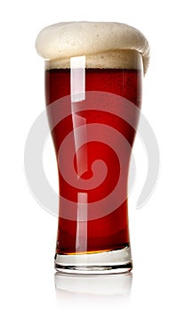 Froth on red beer photo