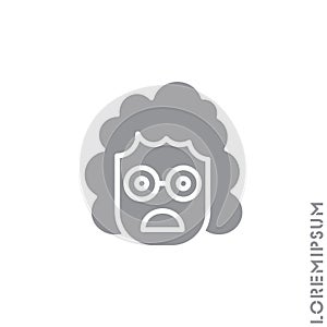 Frowning with open mouth girl, woman emoji vector icon. frowning with open mouth emoji icon, vector simple element illustration