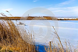 Froze the lagoon Kalochori in Greece