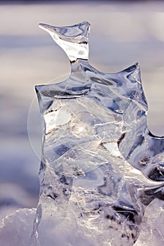 Frozen abstract ice sculpture nature thaw carved