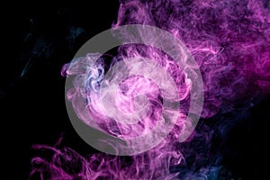 Frozen abstract movement of  explosion smoke multiple blue and pink colors