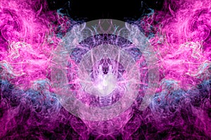 Frozen abstract movement of  explosion smoke multiple blue and pink colors