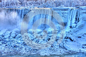 Frozen American Falls in Winter