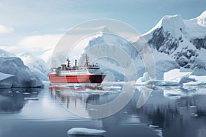 Frozen Antarctica cruise. Generate Ai