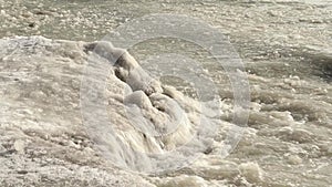 Frozen beach in the winter