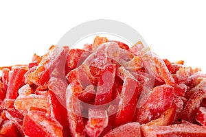 Frozen bell pepper and raw vegetable food, cold