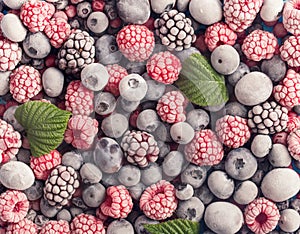 Frozen berries background