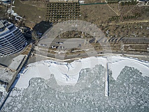 Frozen Black Sea in Odessa Ukraine