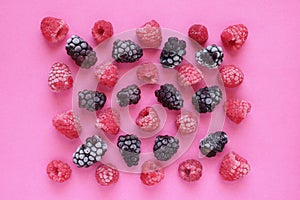 Frozen blackberry raspberries pattern