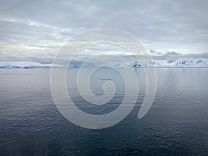 frozen Blue Ocean and glacier a view from antartica