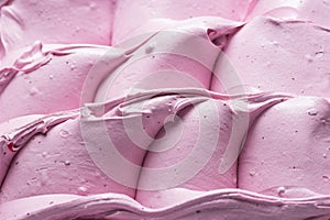 Frozen Blueberry flavour gelato - full frame detail. Close up of a pink surface texture of Ice cream