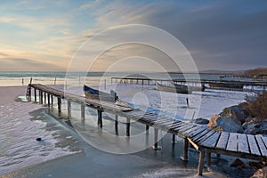 frozen boats in the delta