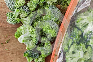 Frozen broccoli healthy food raw ingredient, cold green