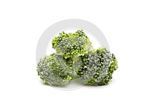 Frozen Broccoli on a White Background