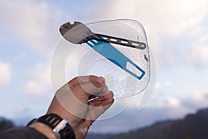 Frozen camping cutlery tools hand held