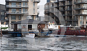 Frozen canal in Copenhagen