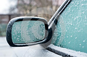 Frozen car mirror