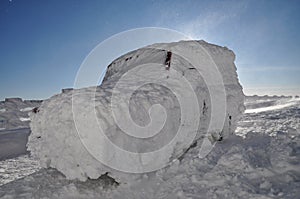 Frozen car at winter