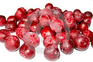 Frozen cherries.