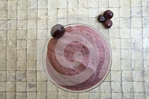 Frozen cherry fruit smoothie