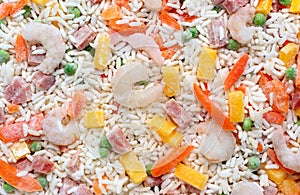 Frozen chinese fried rice background