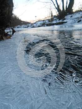 Frozen cold water in Slovakia