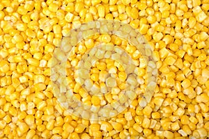 Frozen corn as background. Vegetable preservation