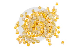 Frozen Corn Kernels On White Background