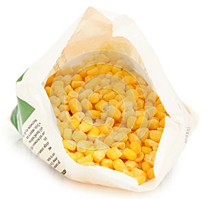 Frozen Corn in Open Bag photo