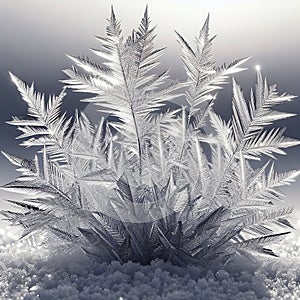 Frozen crystals Delicate, intricately formed ice crystals that photo