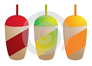 Frozen drinks isolated