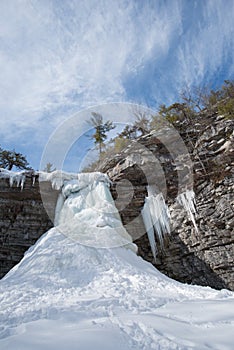Frozen Falls. Awosting Falls in Minnewaska State Park. New Paltz, NY