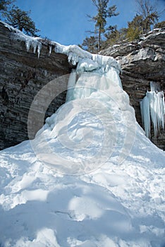 Frozen Falls. Awosting Falls in Minnewaska State Park. New Paltz, NY