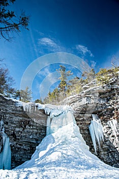 Frozen Falls. Awosting Falls in Minnewaska State Park. New Paltz, NY