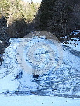 Frozen Falls start to thaw during spring time