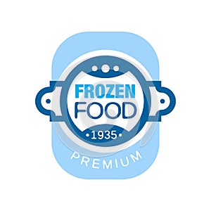 Frozen food premium since 1935, abstract label for freezing vector Illustration
